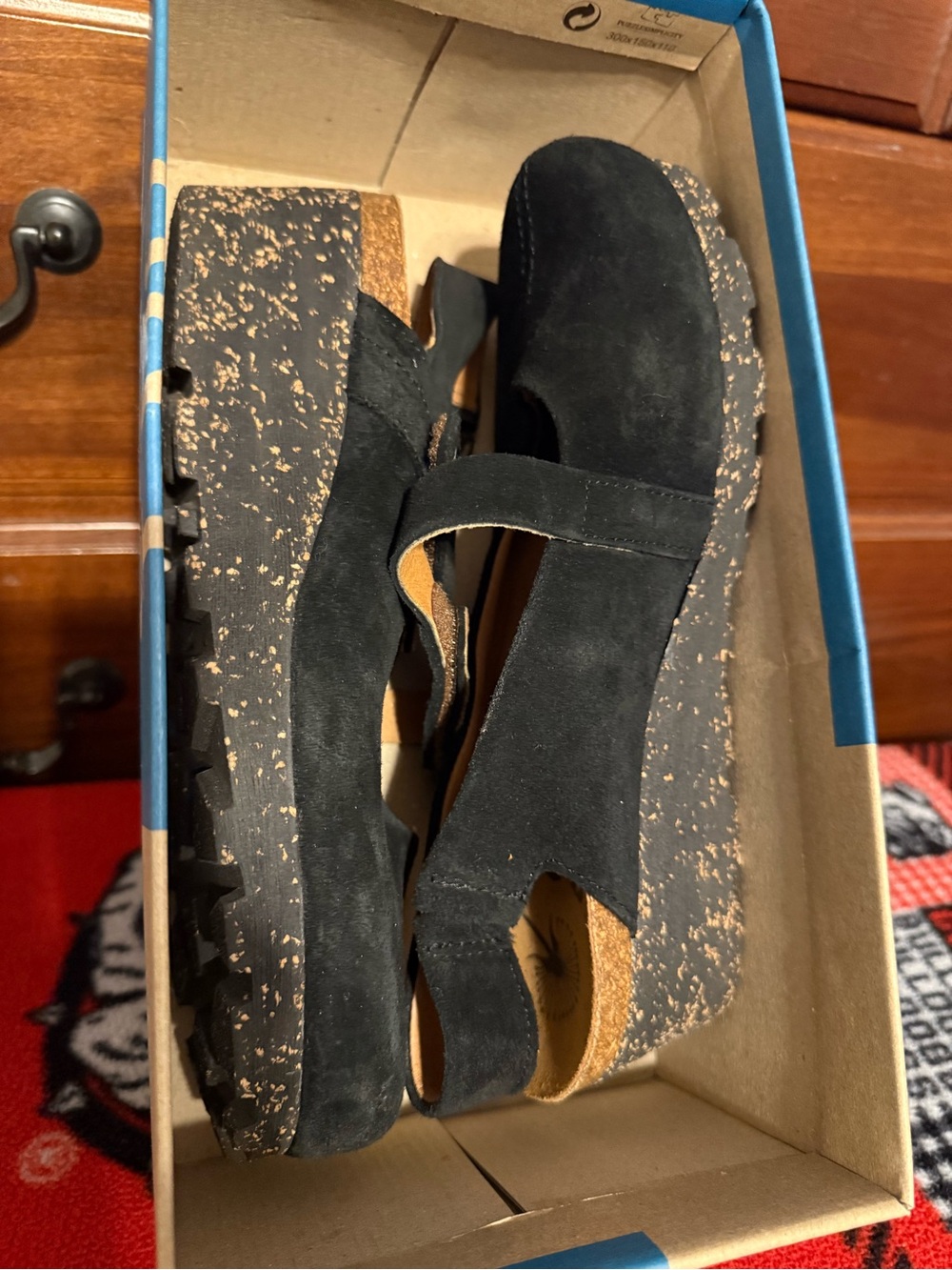 NIB OTBS Black Suede Platform Mary Jane Women's Shoes